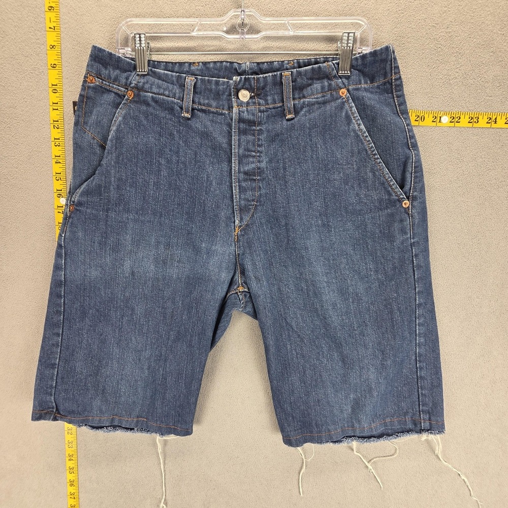 Vintage Levis Engineered Shorts Mens 32 Blue Twisted Button Fly Medium Wash